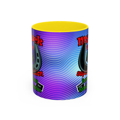 my luck - Accent Mug (purple wave)