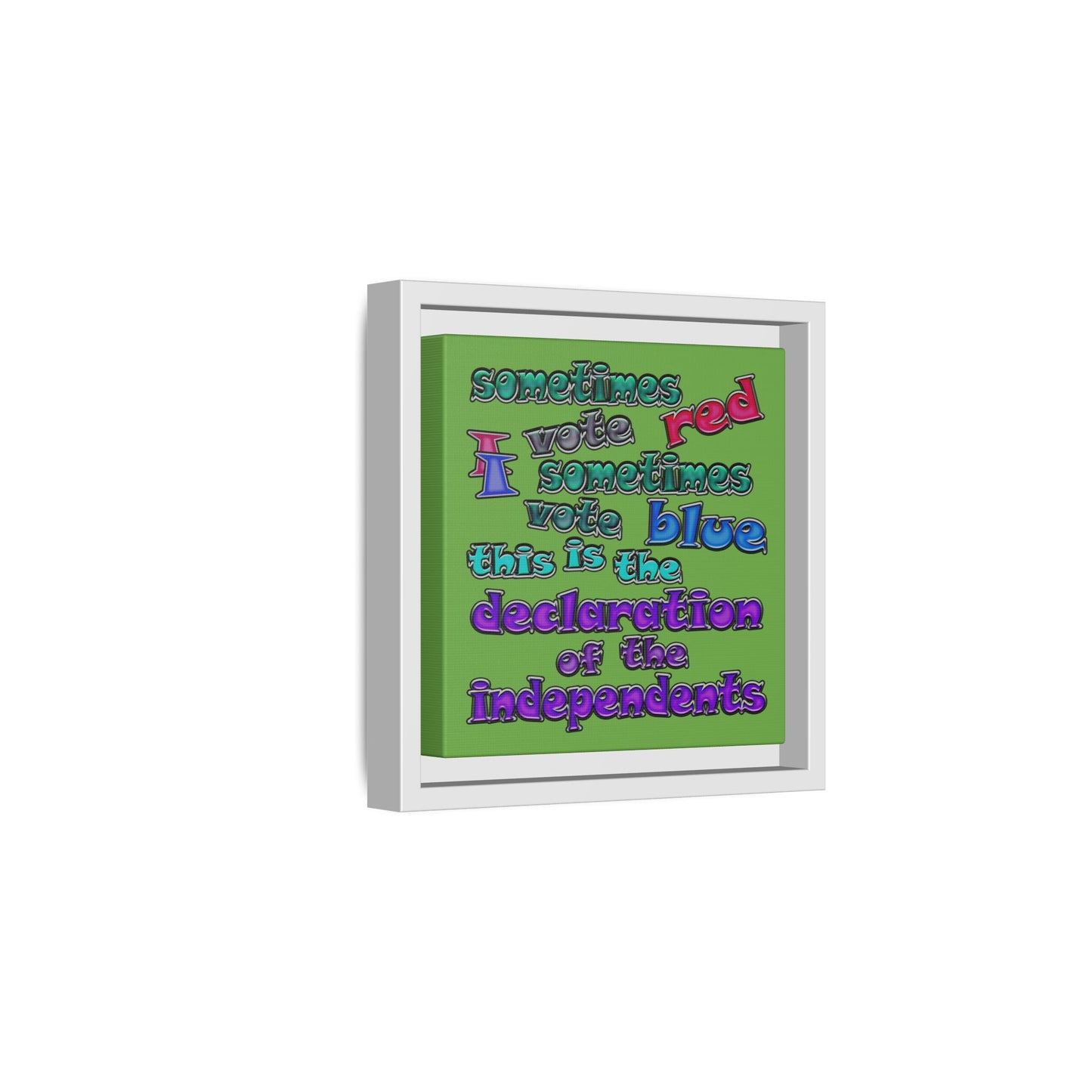 declaration of the independents - framed canvas art (green)