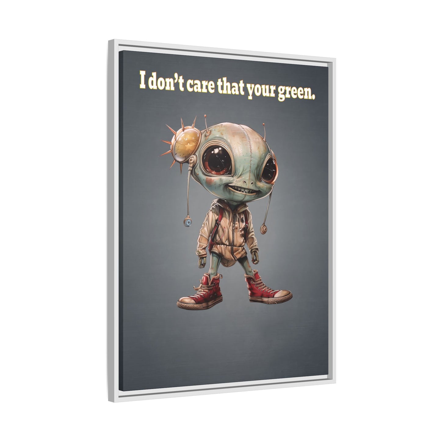 I don't care that your green - framed canvas art (grey-light grey)