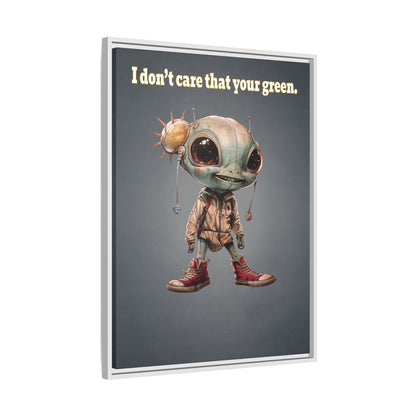 I don't care that your green - framed canvas art (grey-light grey)
