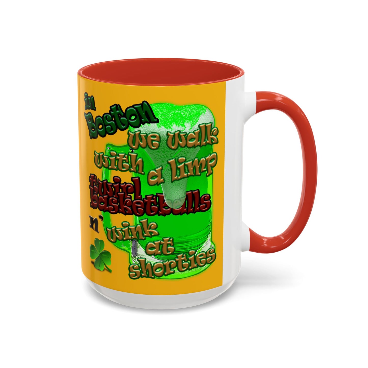 celtics logo - Accent Mug (yellow)