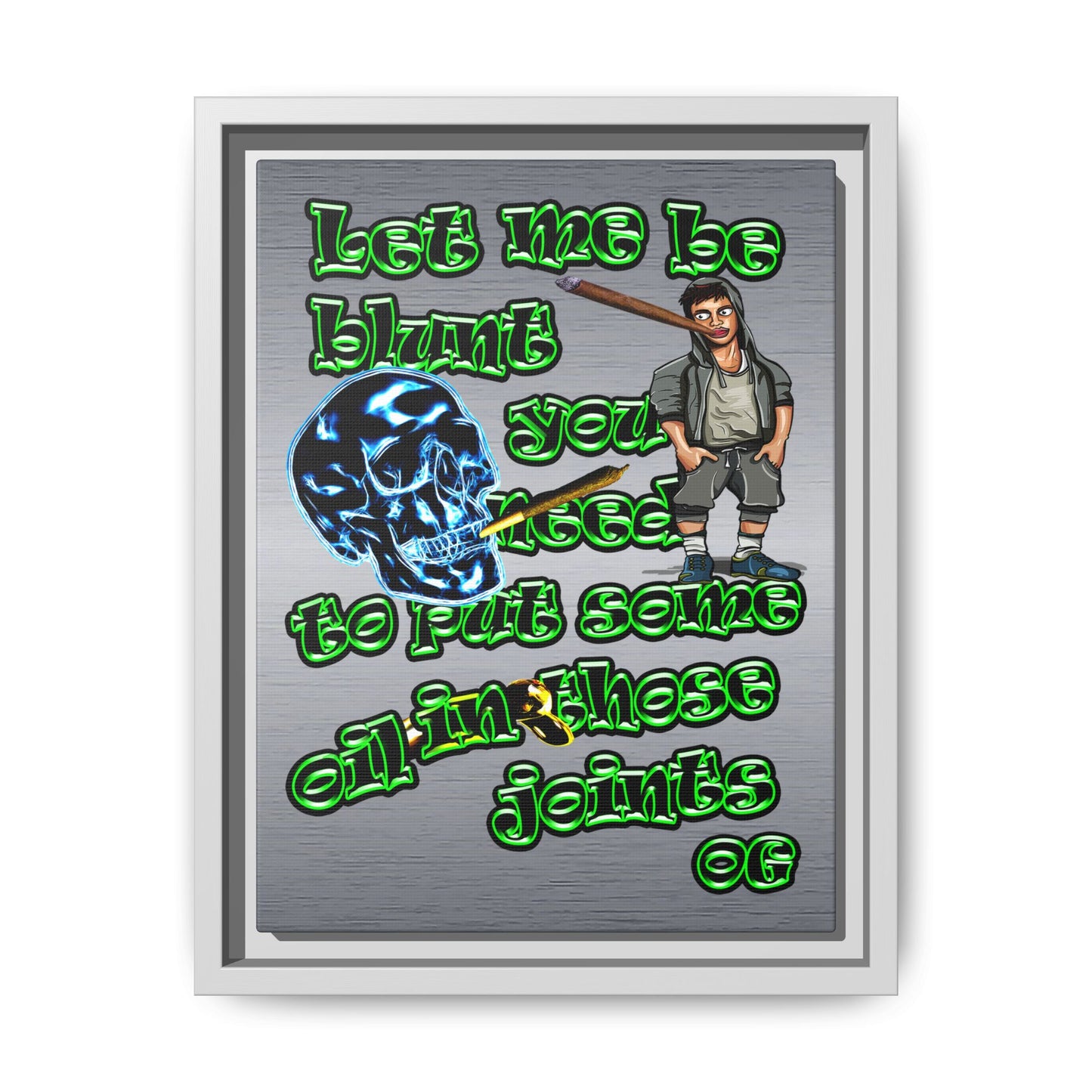 og - framed canvas art (brushed nickel)