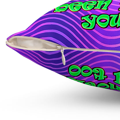 noticed you noticing - Spun Polyester Square Pillow - (purple wave)