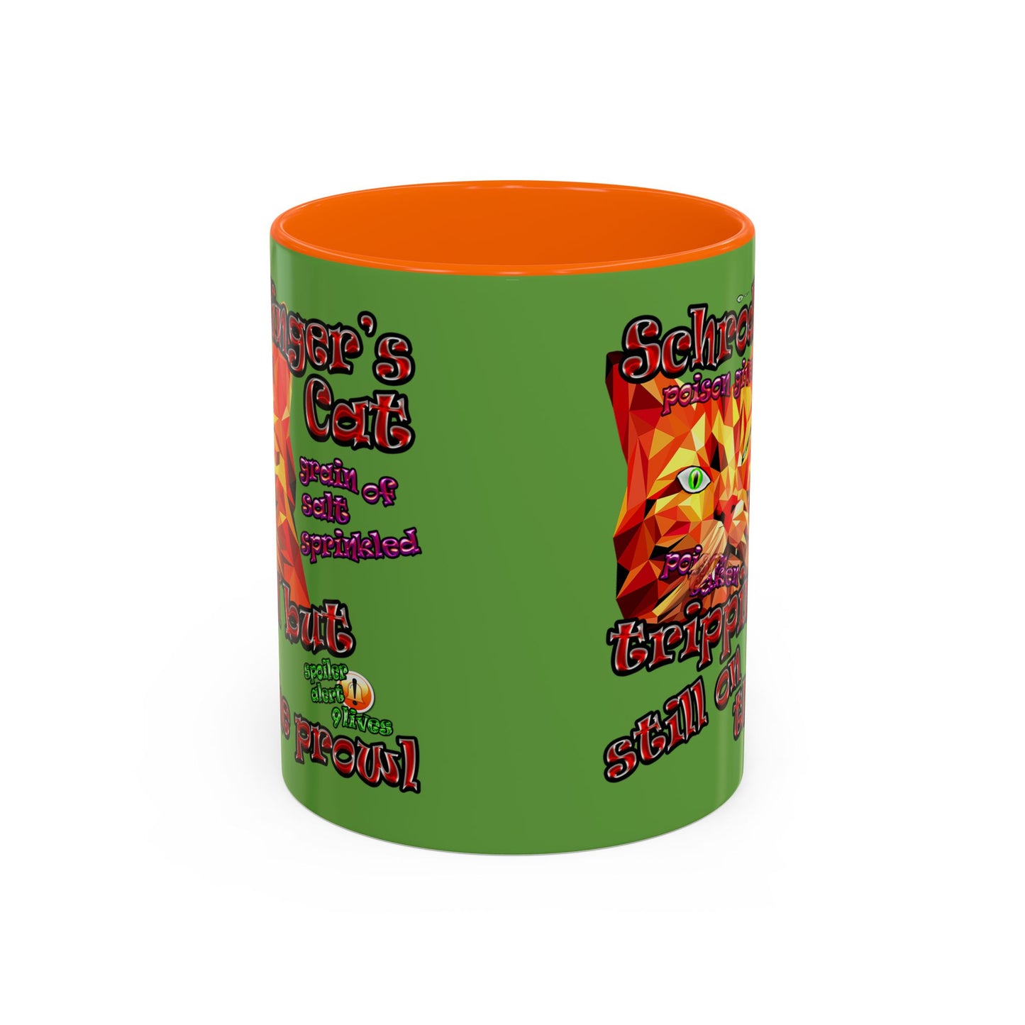 schrodinger's cat - Accent Mug (green)