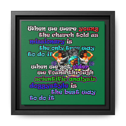 doggystyle - framed canvas art (dark green)