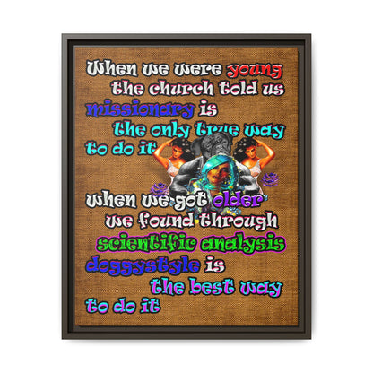 doggystyle - framed canvas art (brown papyrus)