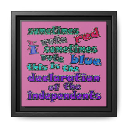 declaration of the independents - framed canvas art (light pink)