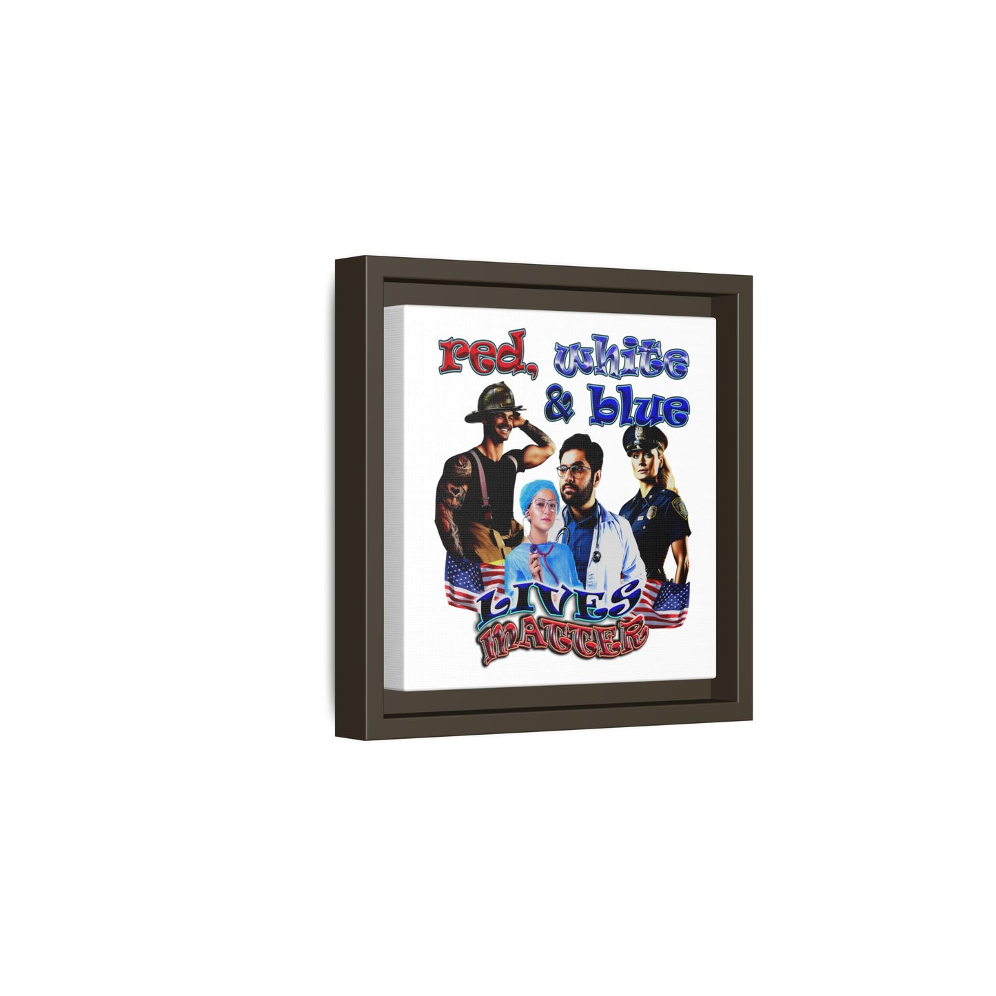rw&b lives matter - framed canvas art (white)