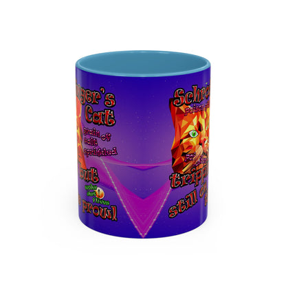 schrodinger's cat - Accent Mug (purple-pink wave)