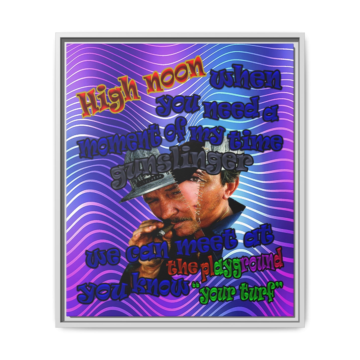 high noon - framed canvas art (purple wave)