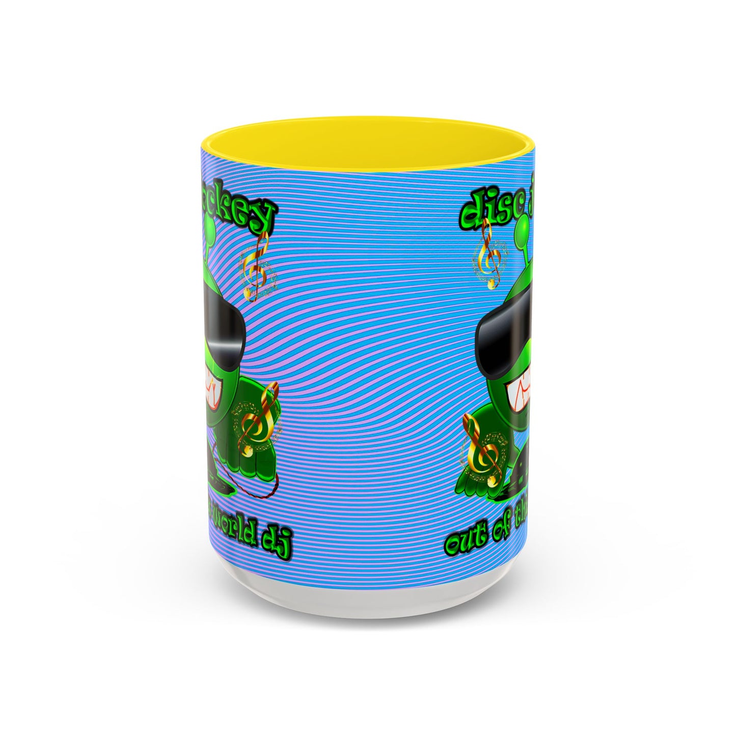 disc jockey - Accent Mug (light blue-purple wave)
