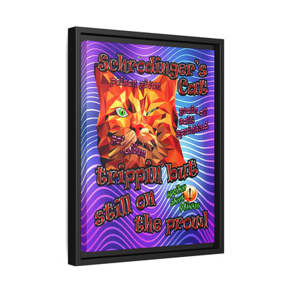 schrodinger's cat - framed canvas art (purple wave)