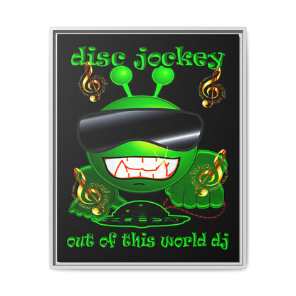 disc jockey - framed canvas art (black)