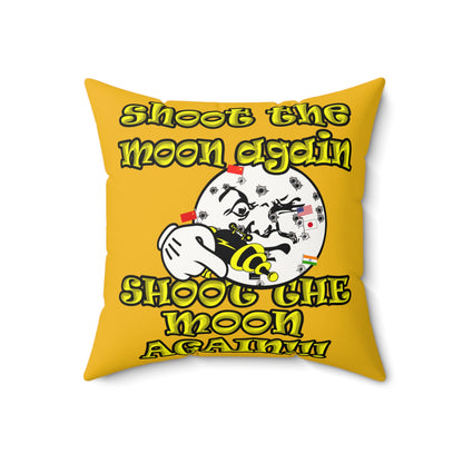 shoot the moon again - Faux Suede Square Pillow - (yellow)