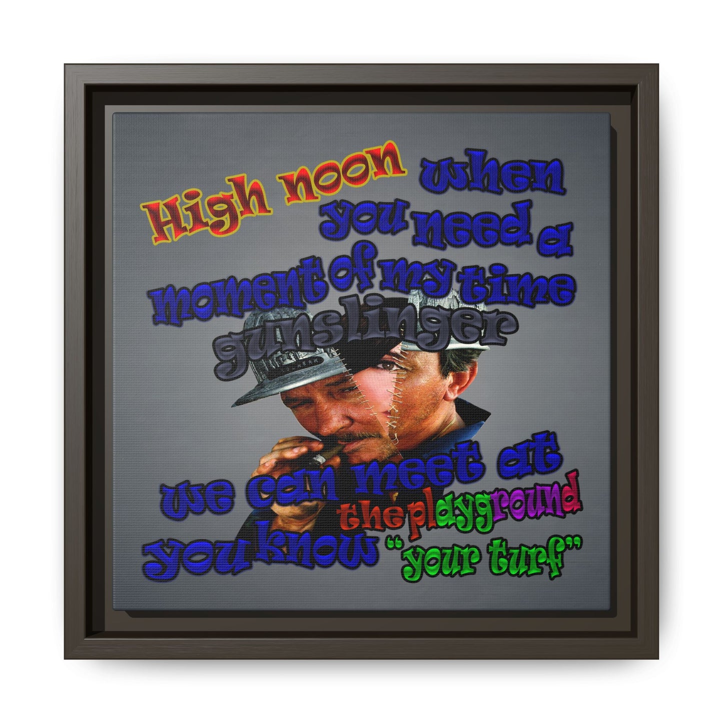 high noon - framed canvas art (grey-light grey)