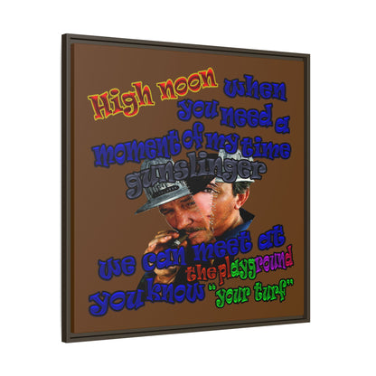 high noon - framed canvas art (brown)