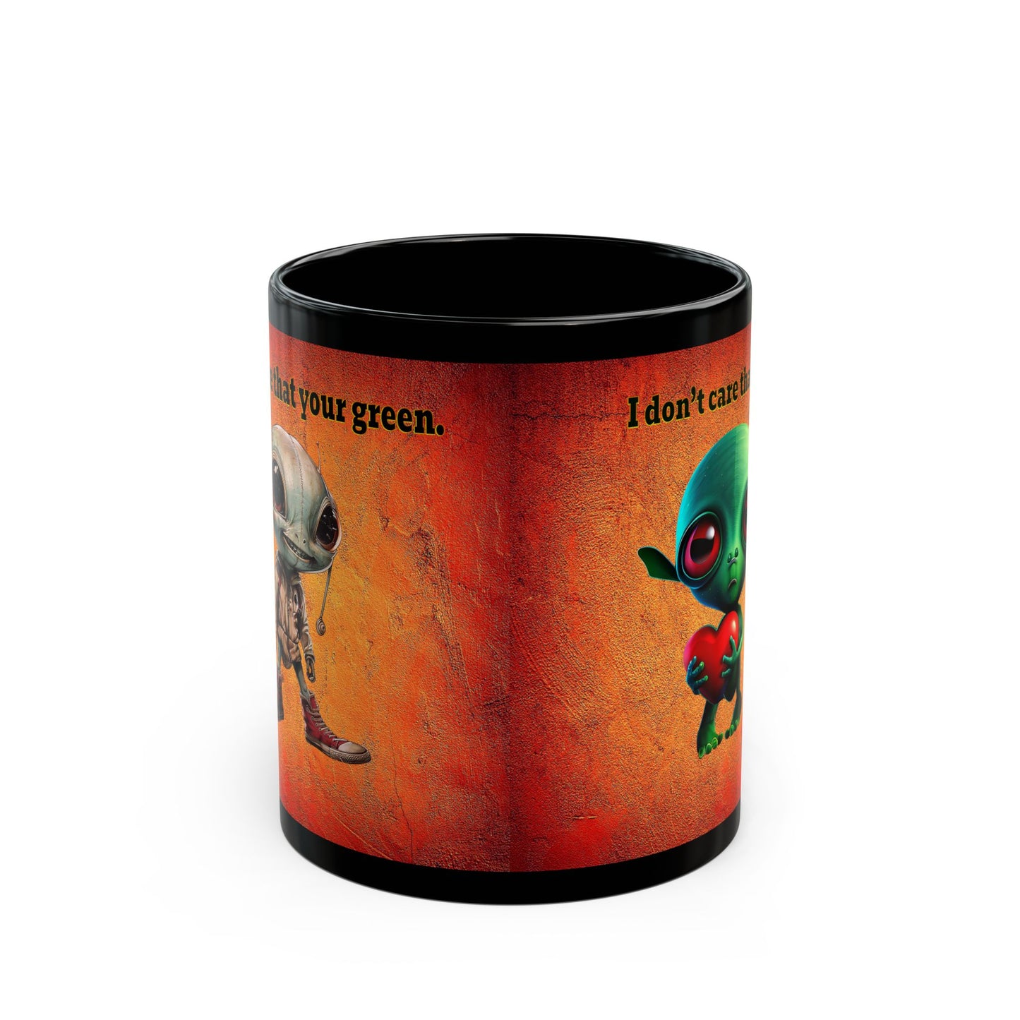 I don't care that your grey - Black Mug (burnt orange)