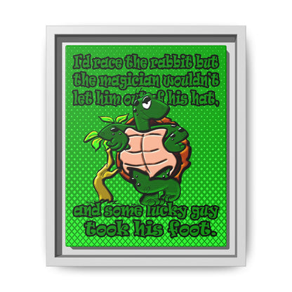 turtle race - framed canvas art (logo green)