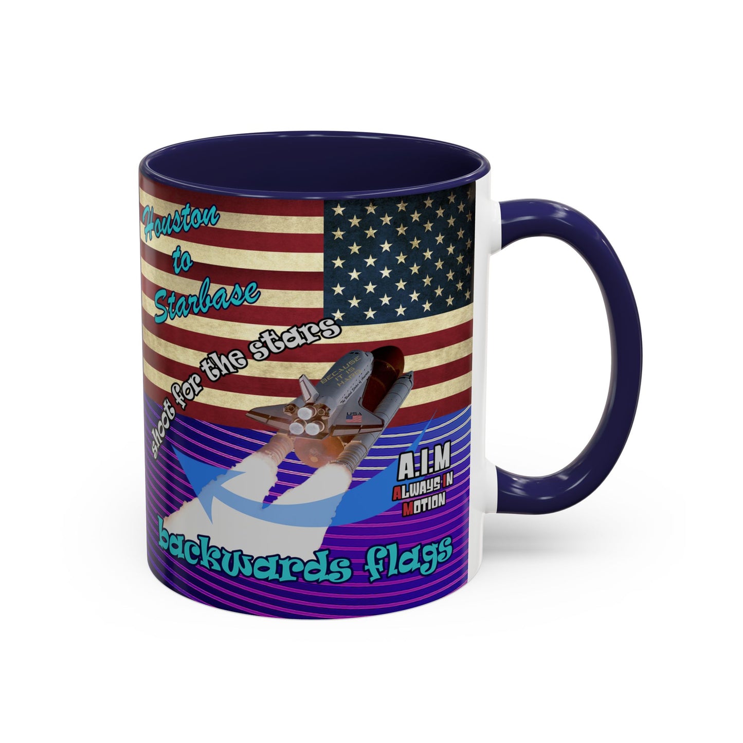 shoot for the stars - Accent Mug (purple wave)