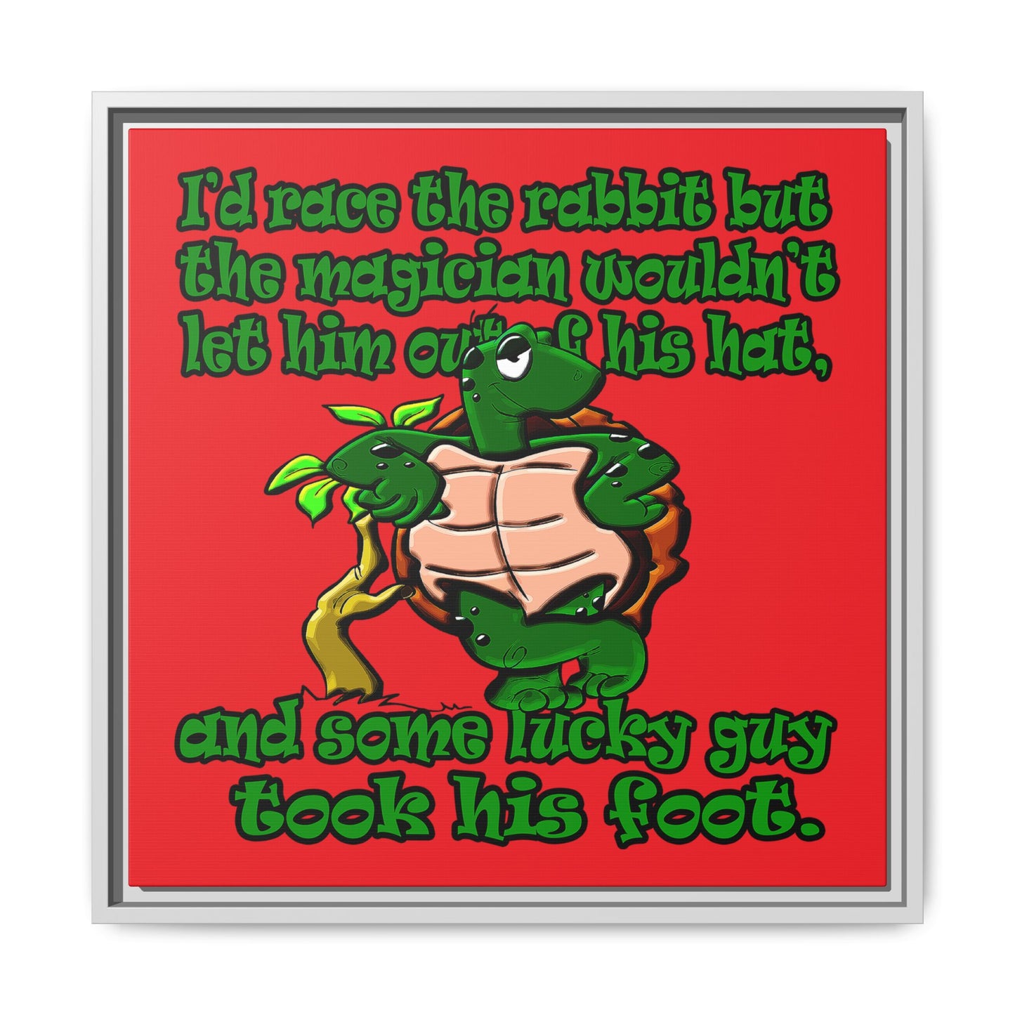 turtle race - framed canvas art (red)