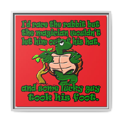 turtle race - framed canvas art (red)