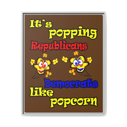 popping like popcorn - framed canvas art (brown)