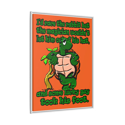 turtle race - framed canvas art (orange)