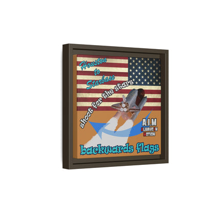 shoot for the stars - framed canvas art (light brown)