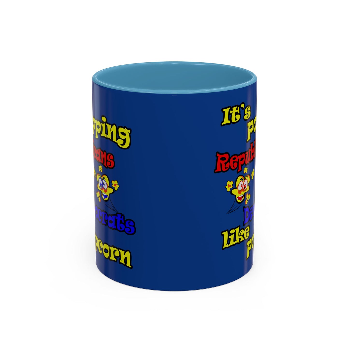 popping like popcorn - Accent Mug (dark blue)