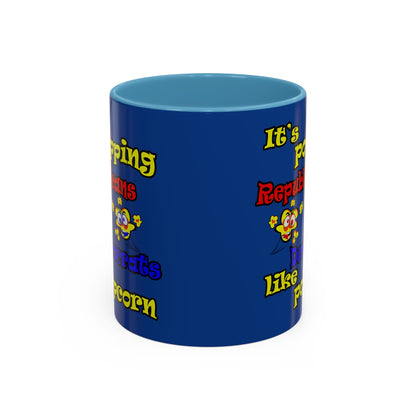popping like popcorn - Accent Mug (dark blue)