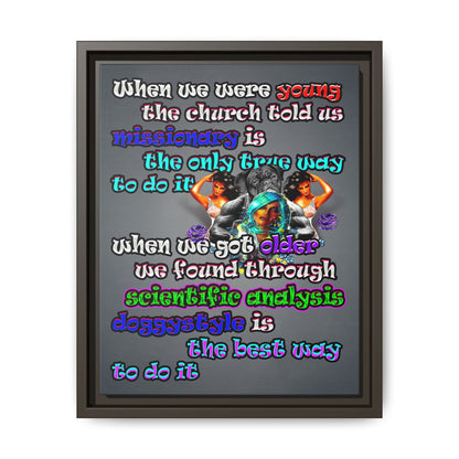 doggystyle - framed canvas art (grey-light grey)