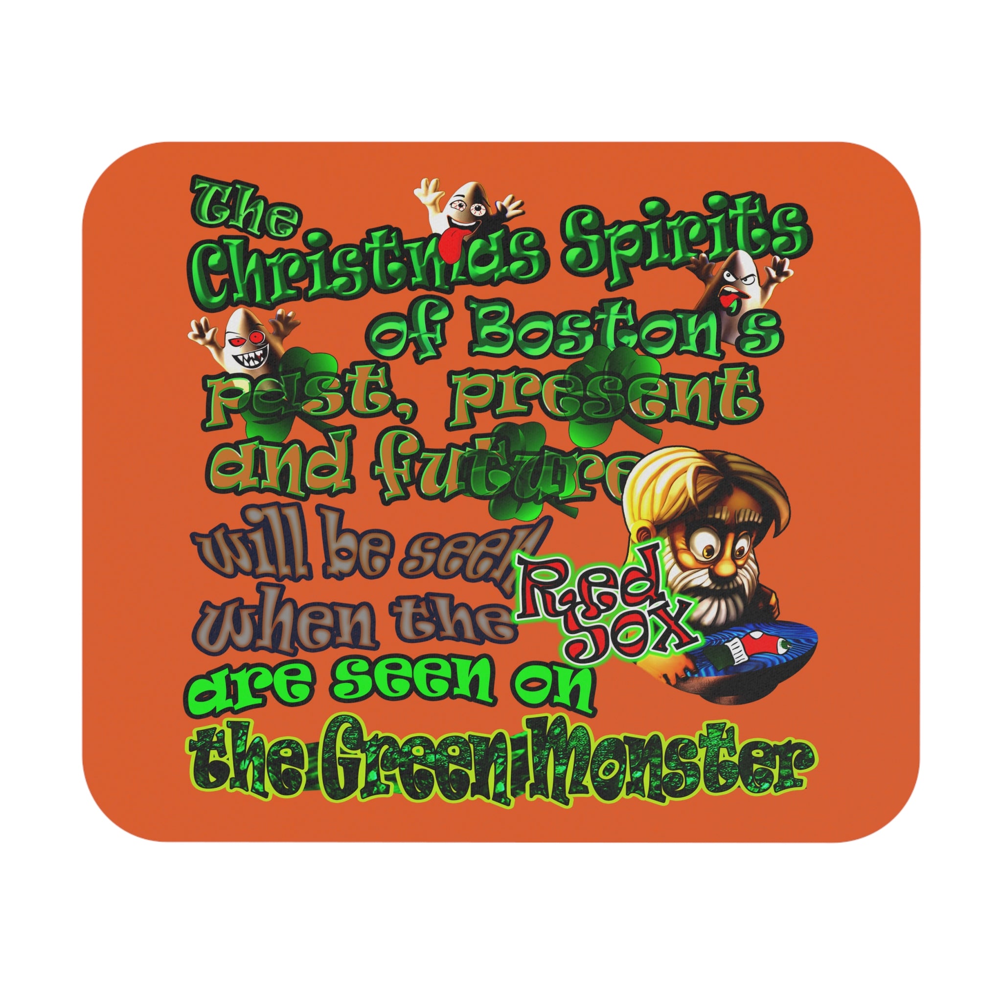 christmas spirits of boston - Mouse Pad (Rectangle) (orange)