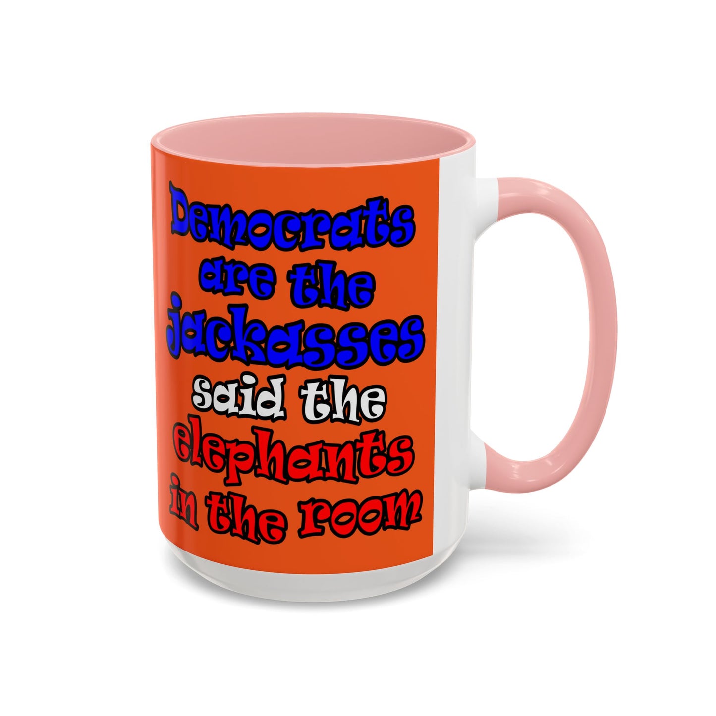 donkeys and elephants - Accent Mug (orange)