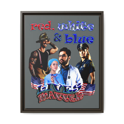 rw&b lives matter - framed canvas art (dark grey)