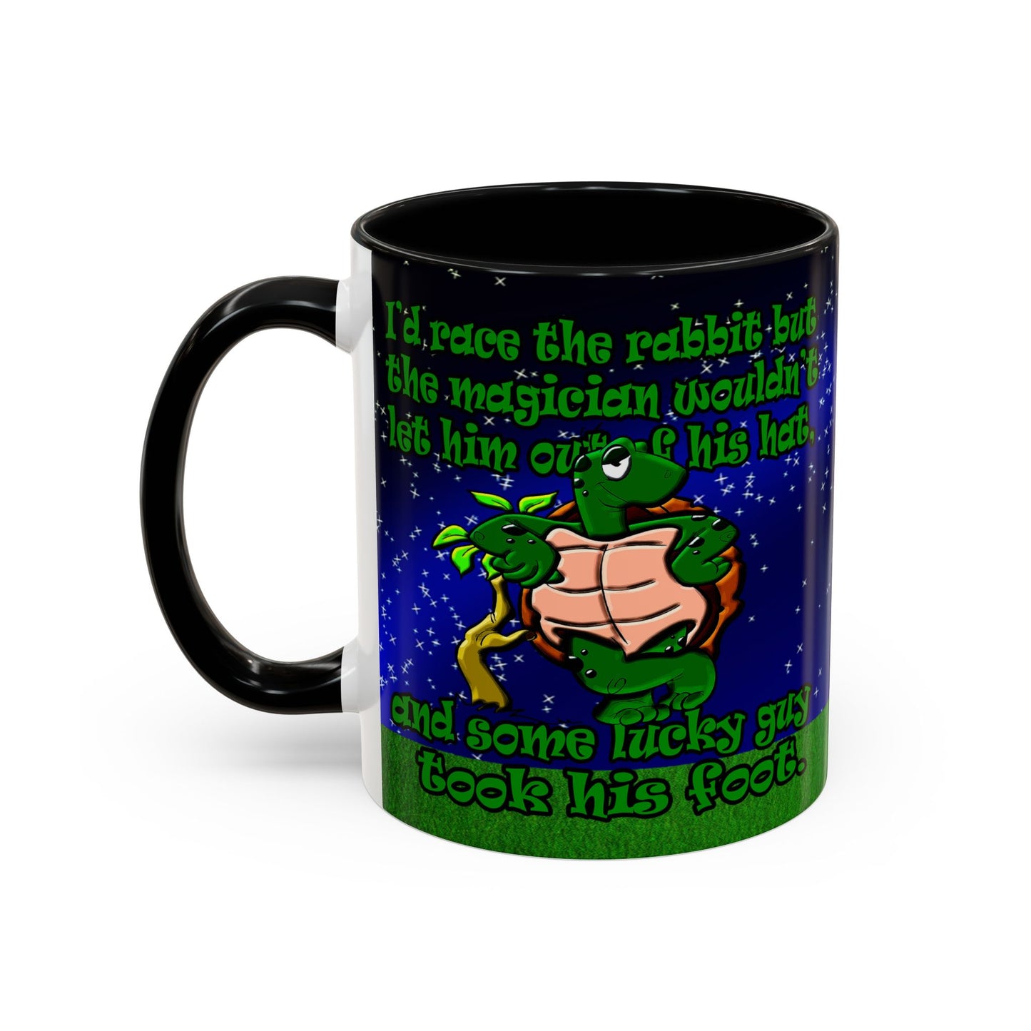 turtle race - Accent Mug ('snoops' background)