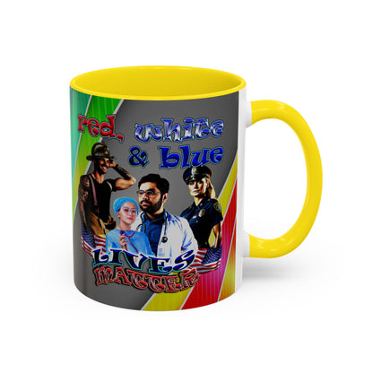 rw&b lives matter - Accent Mug (rainbow split)