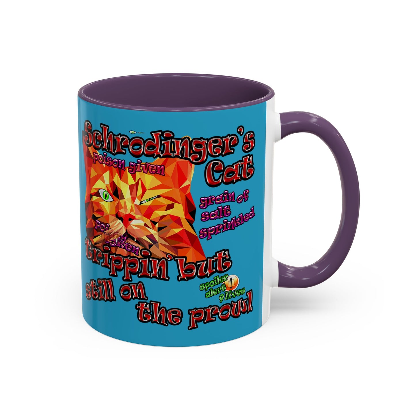 schrodinger's cat - Accent Mug (turquoise)
