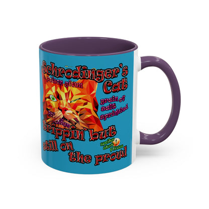schrodinger's cat - Accent Mug (turquoise)