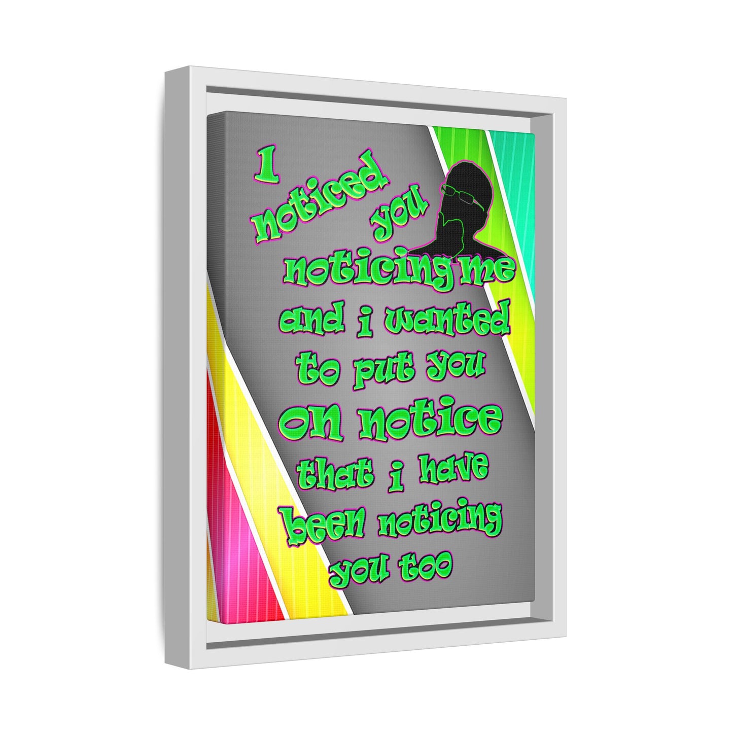 noticed you noticing - framed canvas art (rainbow split)