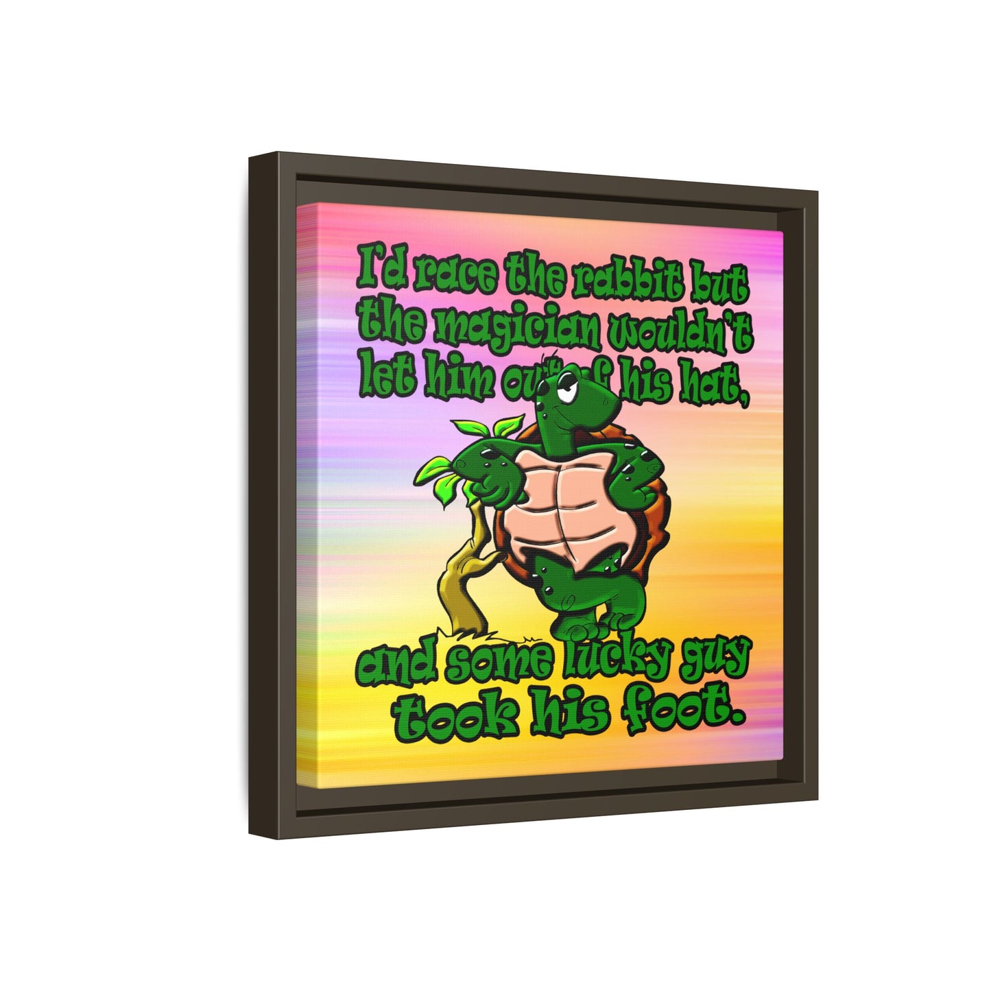 turtle race - framed canvas art (color blur)