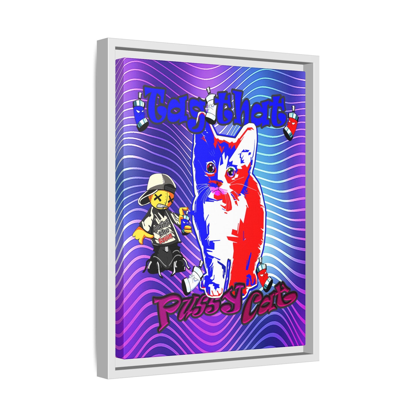 tag that - framed canvas art (purple wave)