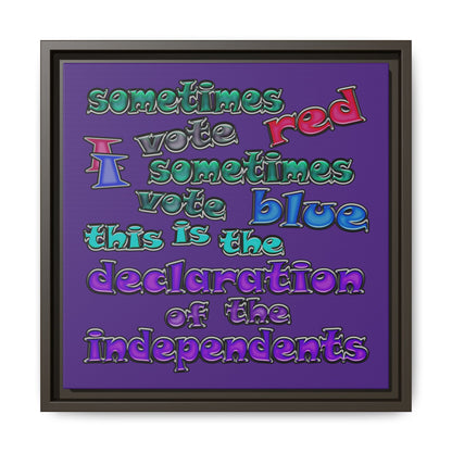 declaration of the independents - framed canvas art (purple)