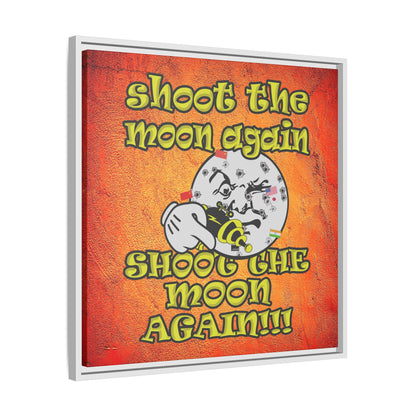 shoot the moon again - framed canvas art (burnt orange)