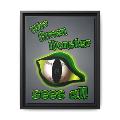 green monster - framed canvas art (grey-light grey)