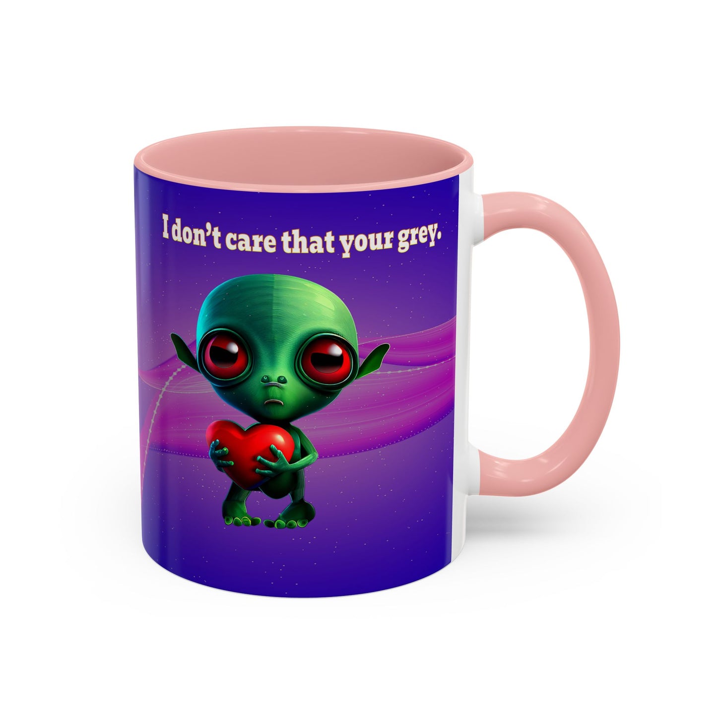 I don't care that your grey - Accent Mug (purple-pink wave)