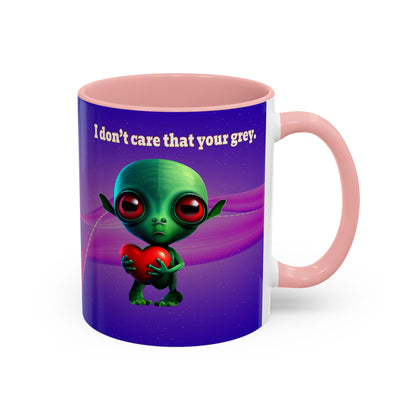I don't care that your grey - Accent Mug (purple-pink wave)