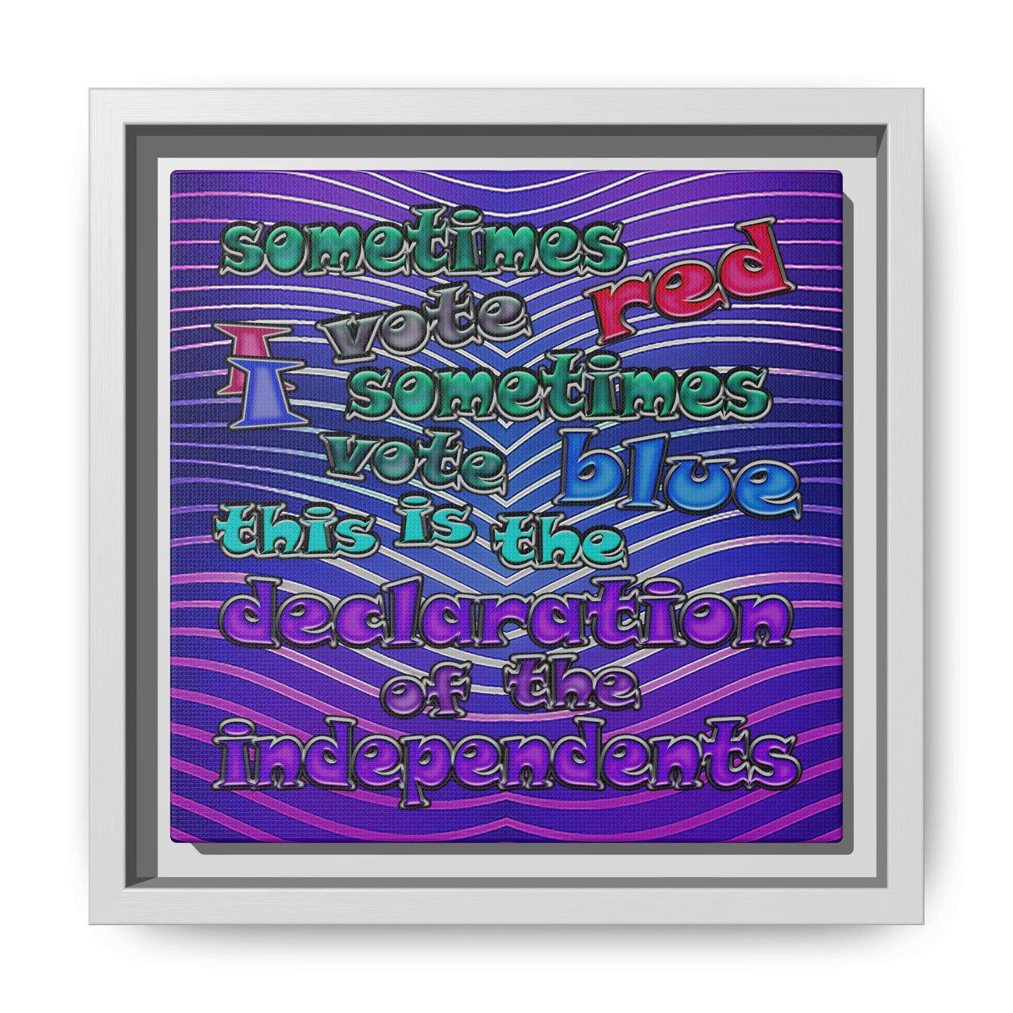 declaration of the independents - framed canvas art (purple wave)