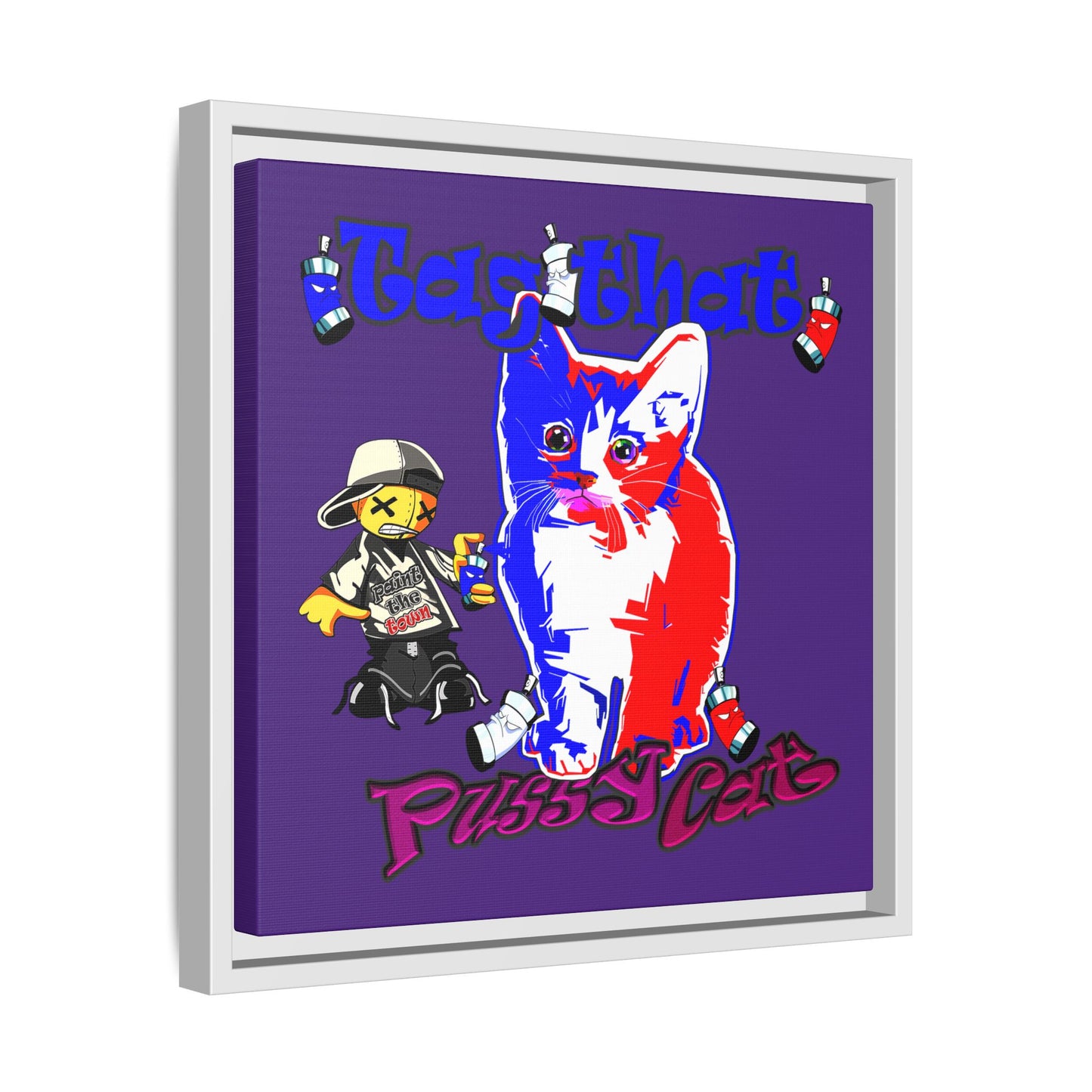 tag that - framed canvas art (purple)