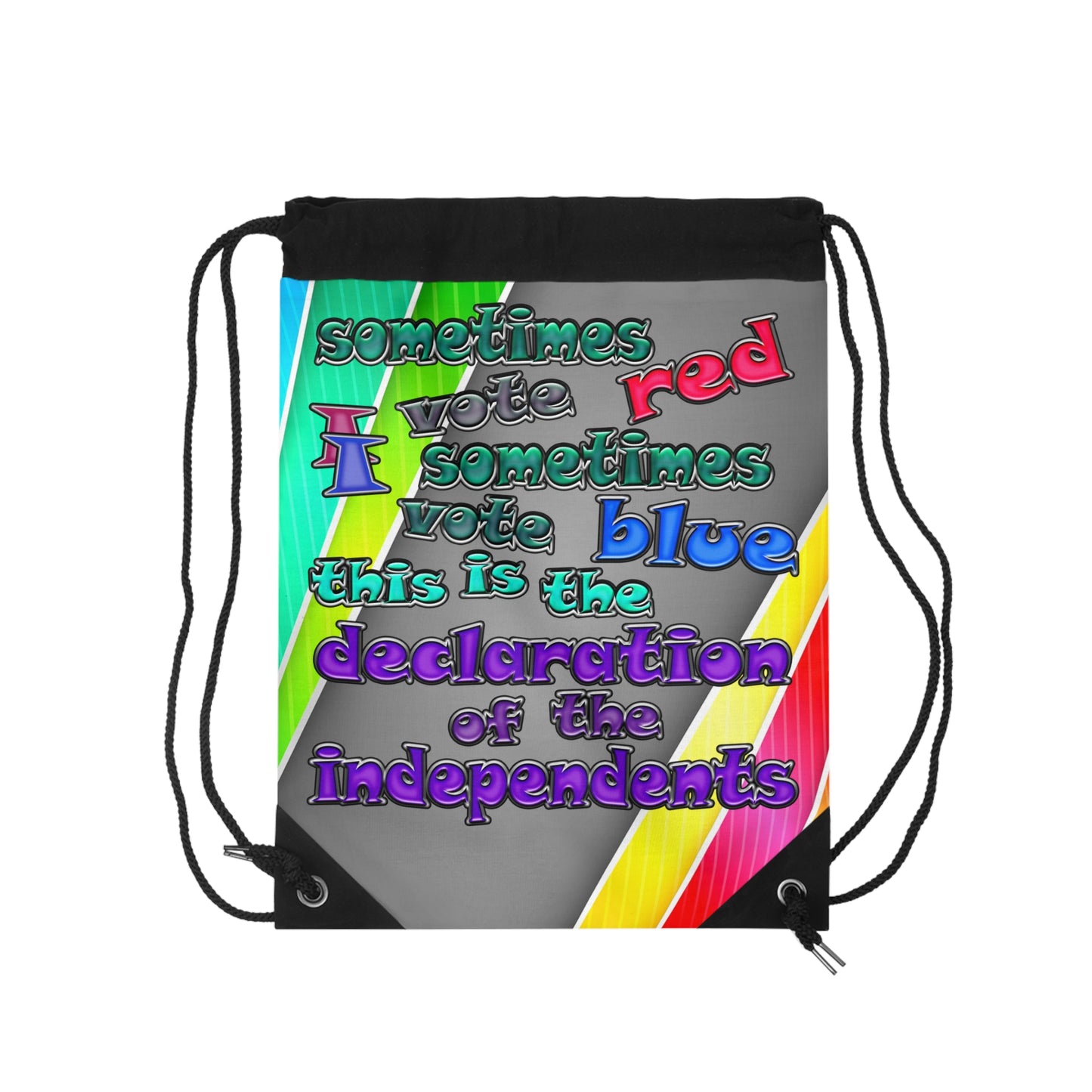 declaration of the independents - Drawstring Bag (rainbow split)