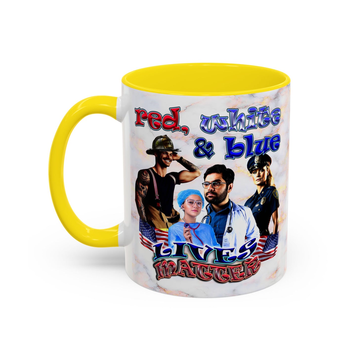 rw&b lives matter - Accent Mug (white marble)